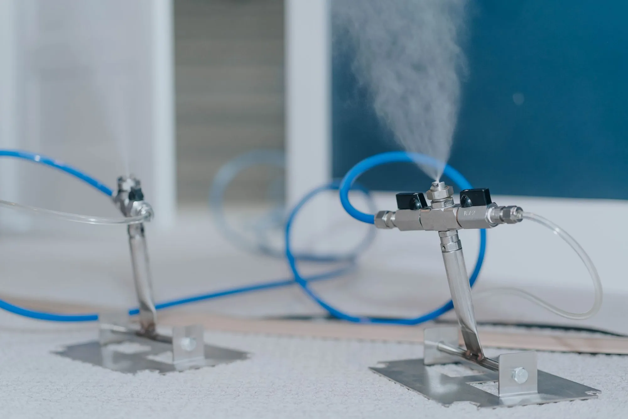 Treatment equipment set up inside a commercial building