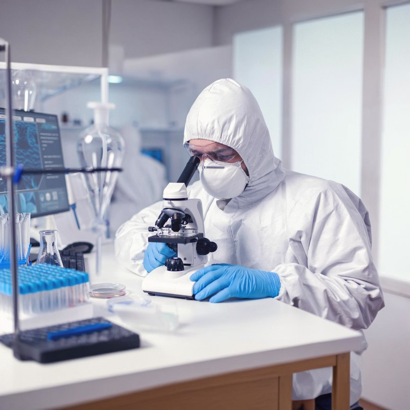 Air sample being logged for third-party lab analysis